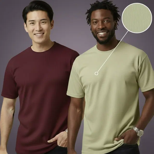 Polyester Round Neck T-shirt for Men, Multicolour, Pack of 2 (XL)