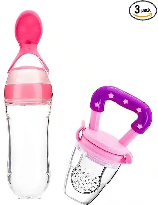 Silicone Food & Fruit Feeder for Kids, Multicolor, Set of 2