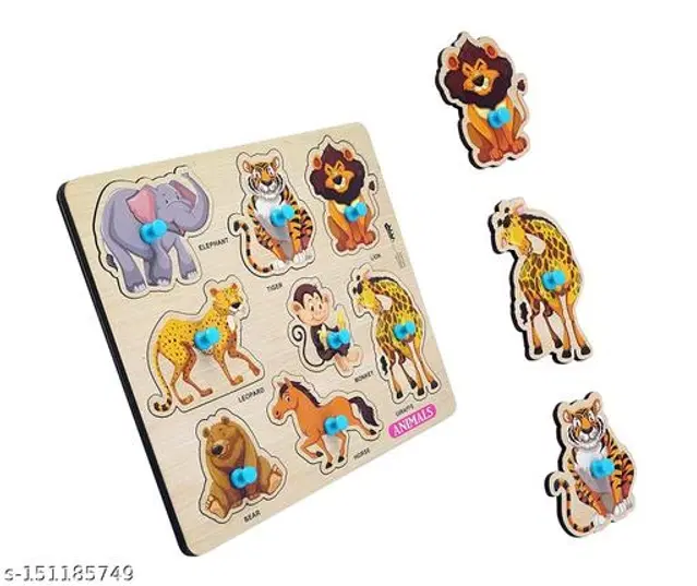 Wooden Puzzles for Kids, Multicolor