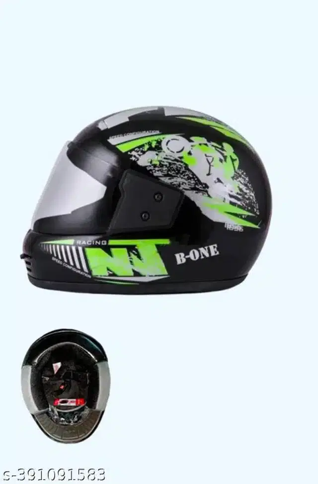 Full Face Helmet for Men & Women, Black & Neon