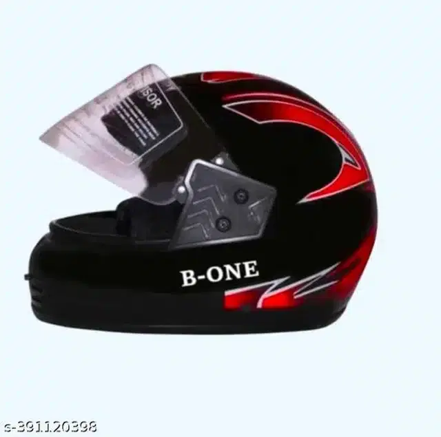 Full Face Helmet for Men & Women, Black & Red