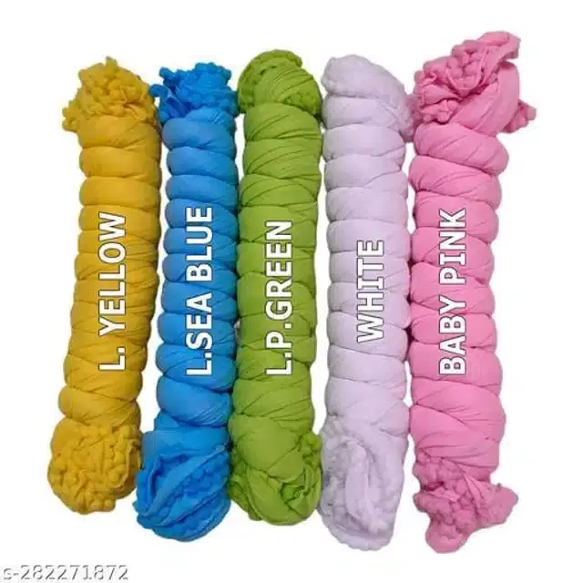 Dupatta for Women, Pack of 5 (Multicolor, 2 m)