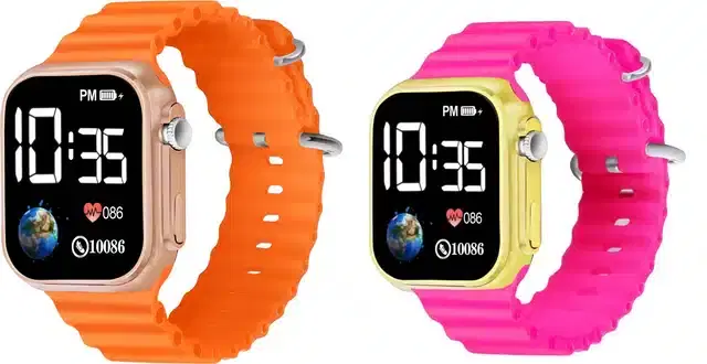 Electronic LED Digital Watch for Kids, Pack of 2 (Multicolor)