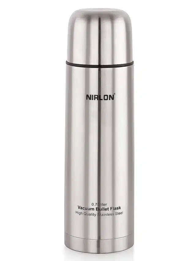 Stainless Steel Double Wall Vacuum Insulated Water Bottle, Silver, 750 ml