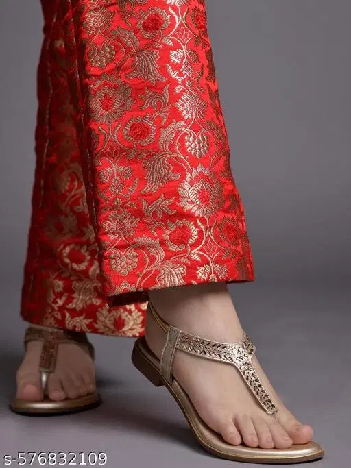 Shoetopia Golden Embellished Flat Sandals (Size IND-7)