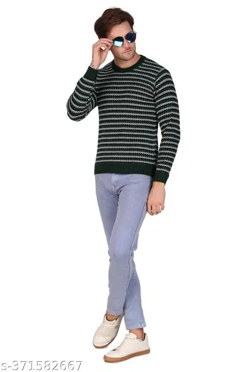 Full Sleeves Sweater for Men (Green, M)