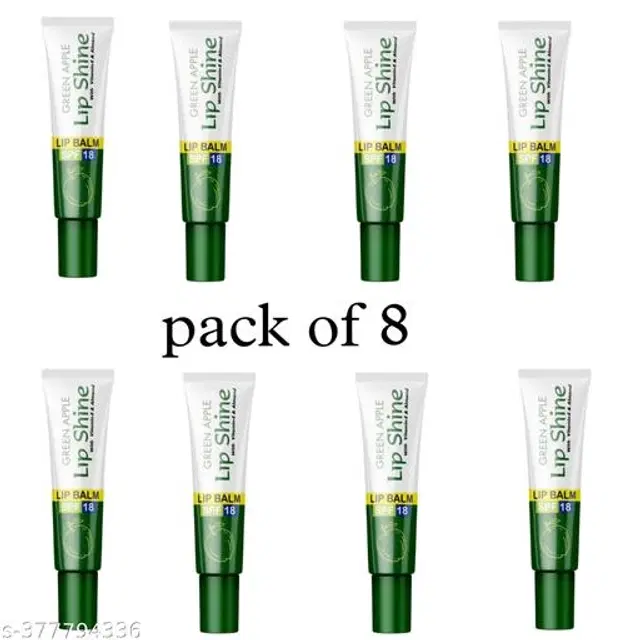 Lip Shine Green Apple Lip Balm, 10 g, Pack of 8