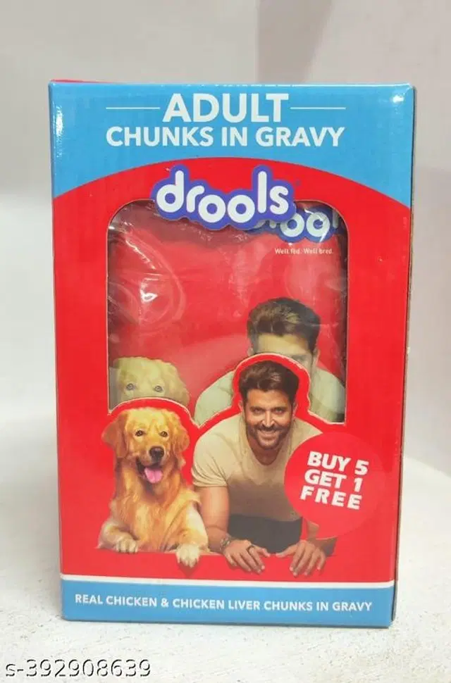 Drools Chunks in Gravy Pet Food for Dogs, 150 g, Pack of 6
