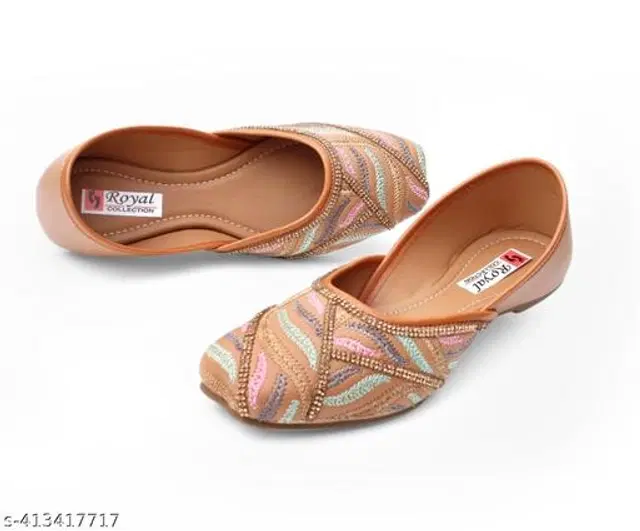 Juttis for Women (Beige, 7)
