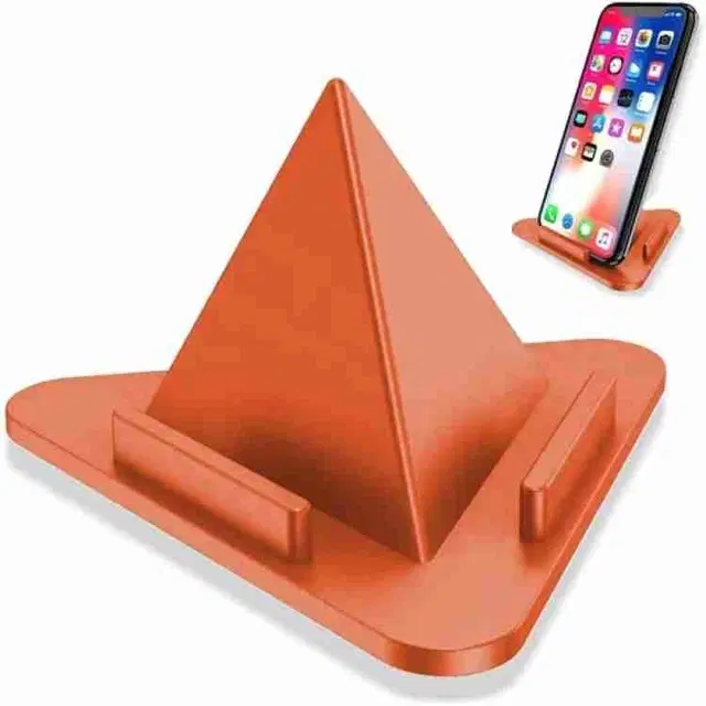 Three-Sided Pyramid Shape Desktop Mobile Stand, Multicolor, Pack of 1