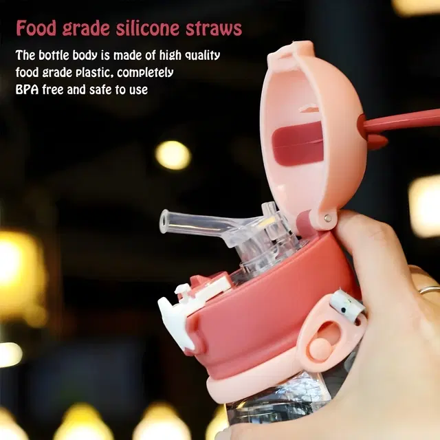 Plastic Water Bottle for Kids,Multicolour (600 Ml)