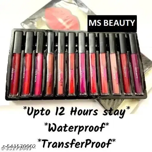 MsBeauty, Red/ MatteLiquid/ LipstickPack Of 12