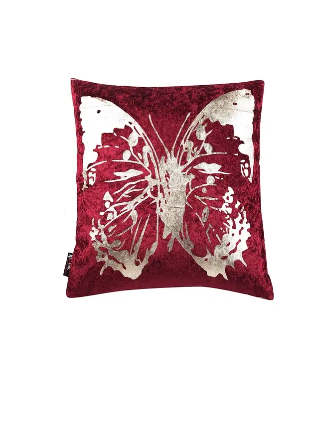 Cotton Cushion Cover, Maroon, 16x16 inches