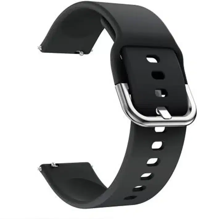 Silicone Watch Straps for Smartwatch, Black, 20 mm