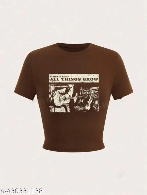 Lycra Top for Women, Brown (XS)