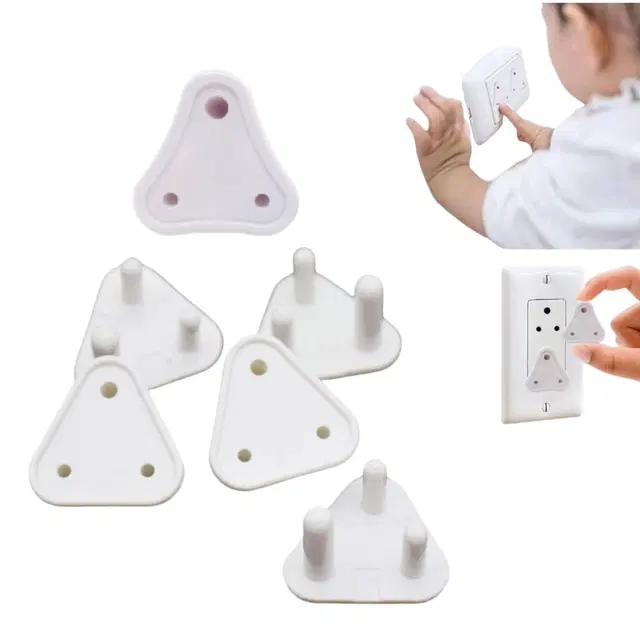 Child Safety Electric Socket Plug Guards, White, Pack of 6