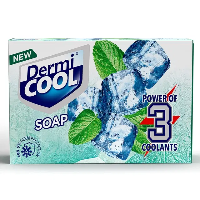 Dermicool Soap With The Power Of 3 Coolants - Camphor, Menthol, Thyme Oil 125 g (Pack Of 3)