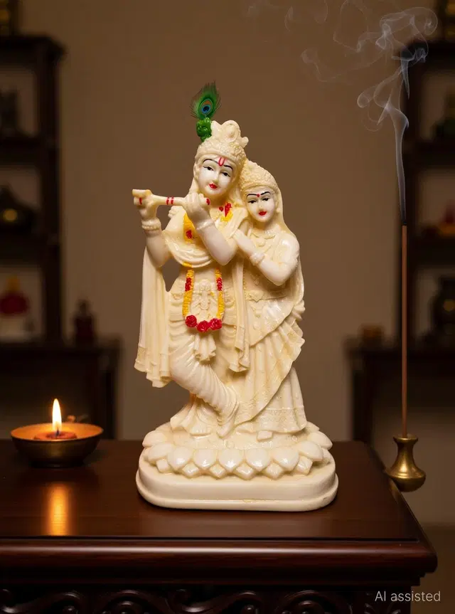 Polyresin Radha Krishna Idol