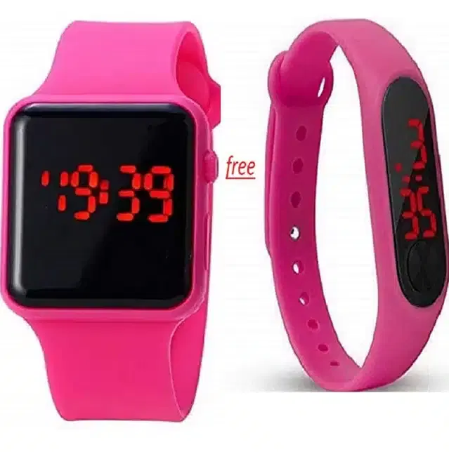 Digital Watch for Kids, Pack of 2 (Pink)