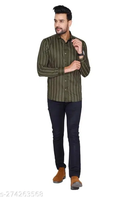 Cotton Blend Checked Shirt for Men, D-Green (L) Pack of 1