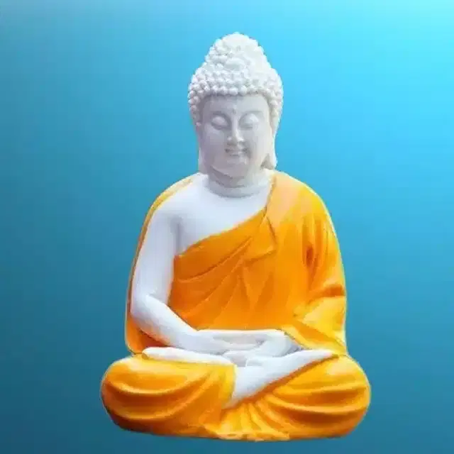 Handcrafted Polyresin Meditation Buddha Idol, Multicolor