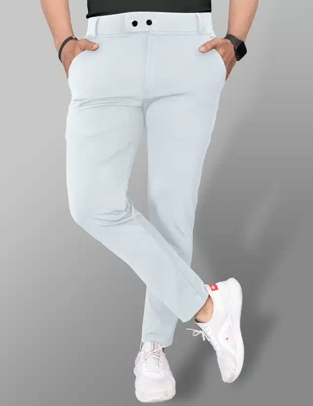 Lycra Blend Trouser for Men (Off White, 30)