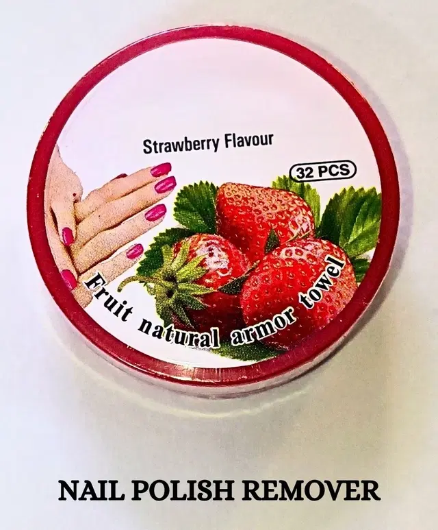 Basicare Nail Polish remover wipes Strawberry Fragrance 30 wipes