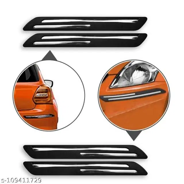 Rubber Car Bumper Protector, Black, Pack of 4