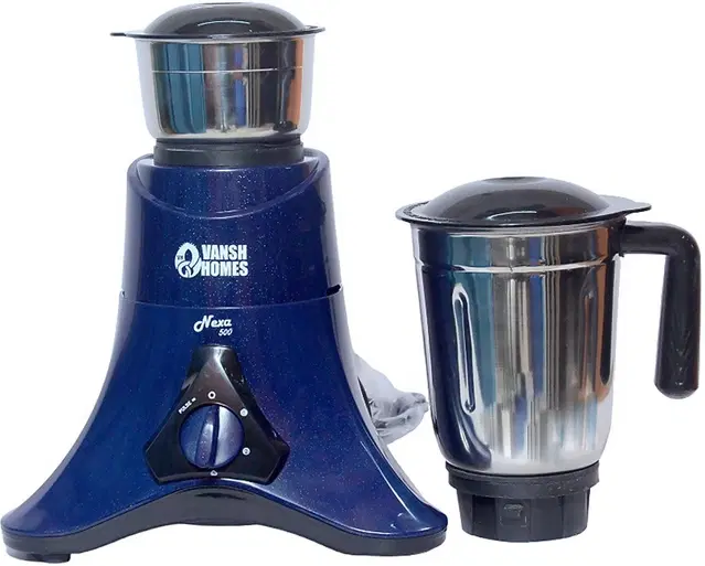 Plastic Mixer Grinder with 2 Jar, Blue (500 W)