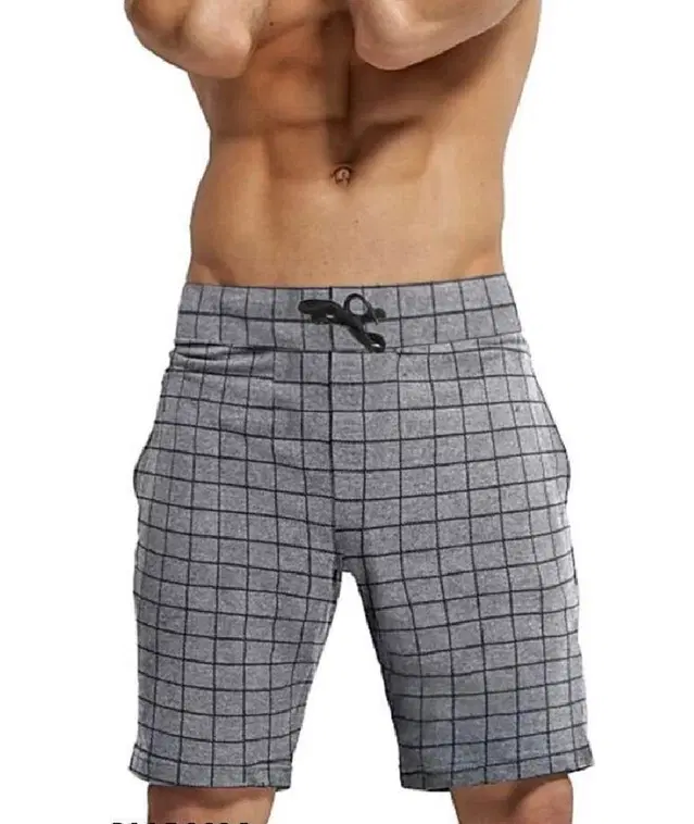 Cotton Shorts for Men (Grey, 32)