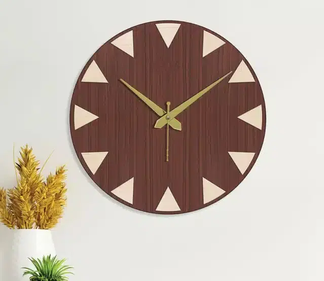 Designer Wooden Wall Clocks, Brown
