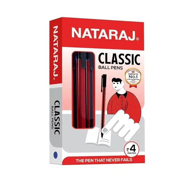 Nataraj Classic Fine Tipped Blue Ball Pen 20 Pieces (Pack of 1)