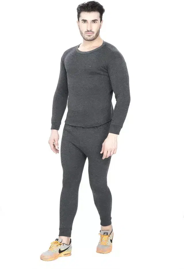 Polycotton Thermal Set for Men (Grey, M)
