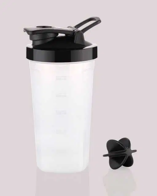 Leak Proof BPA Free Plastic Protein Shaker Bottle For Gym & Cycling, White, 500 ml, MSE-5