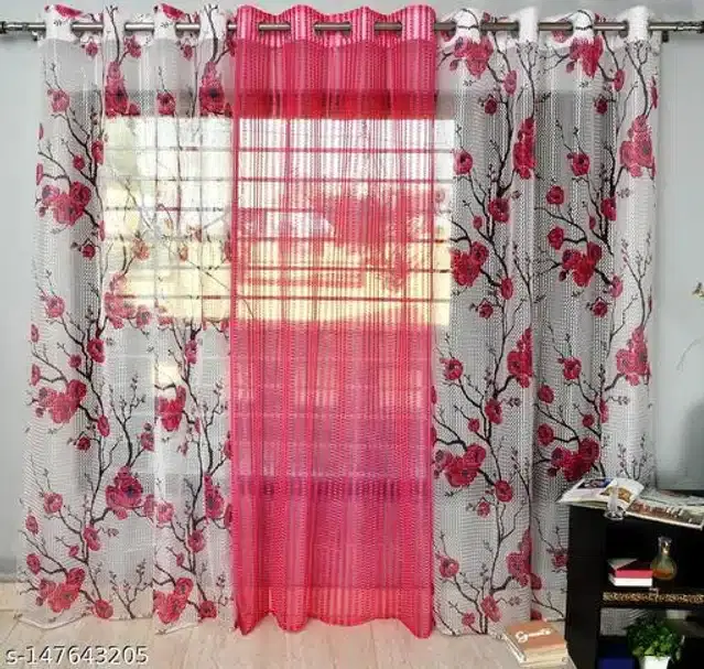 Curtains for Door, Multicolor, 5 Feet, Pack of 3
