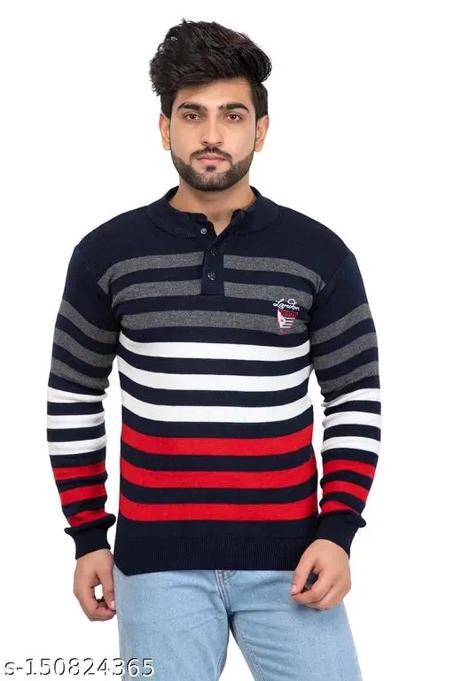 Full Sleeves Sweater for Men (Multicolor, XL)