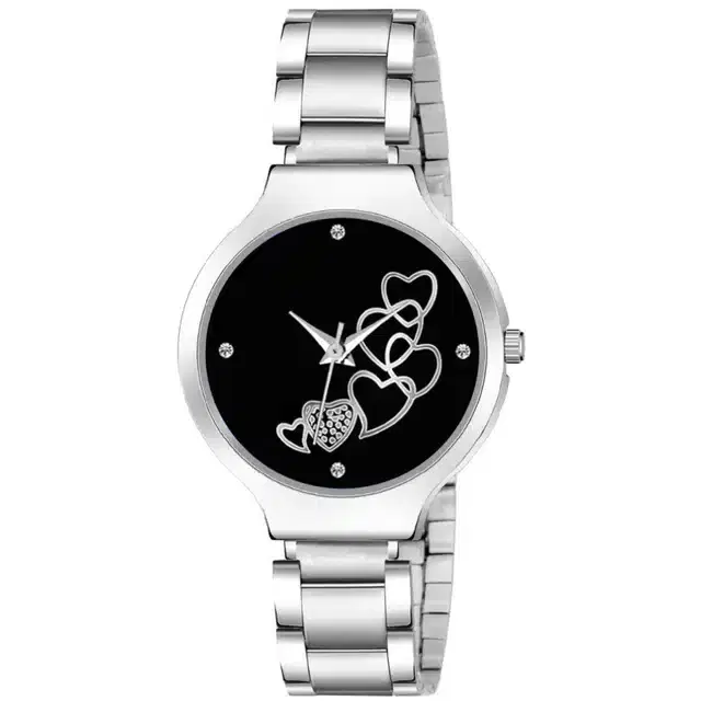 Analog Watch for Women & Girls (Silver)