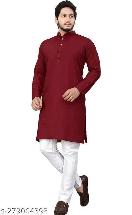 Kurta for Men (Maroon, S)