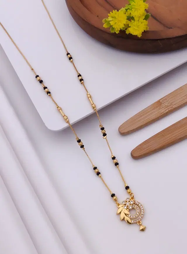 Alloy Gold Plated Mangalsutra for Women, Gold