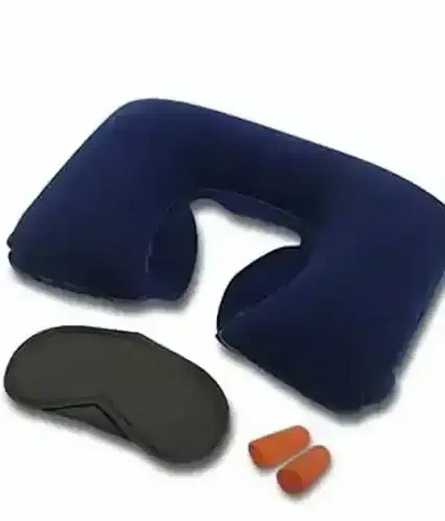 K Kudos Travel Kit,3 In 1 Travel Selection Comfort Neck Pillow Travel Eye Shade Mask Ear Plugs,Suitable For Train Bus Fligh Car Etc