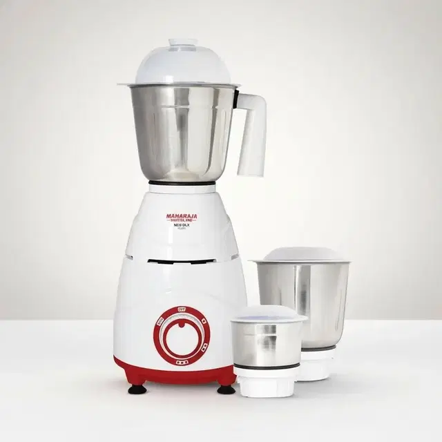 Maharaja Whiteline 750 W Mixer Grinder with Jars, White with 5 Year Motor Warranty