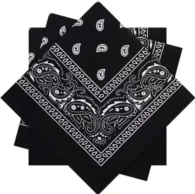Cotton Blend Handkerchief for Men, Pack of 3 (Black)