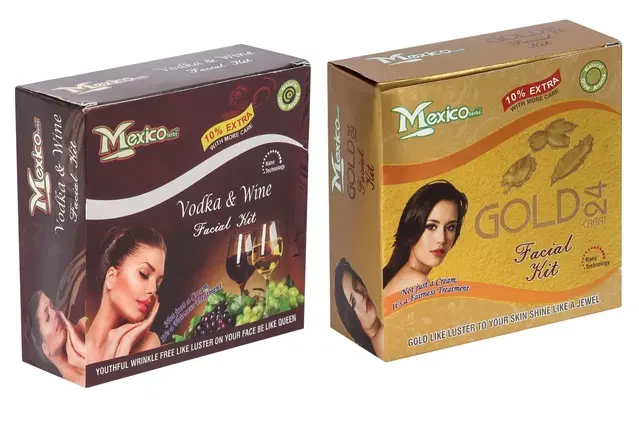 Maxico Herbs Vodka & Wine with Gold Facial Kits, Pack of 2