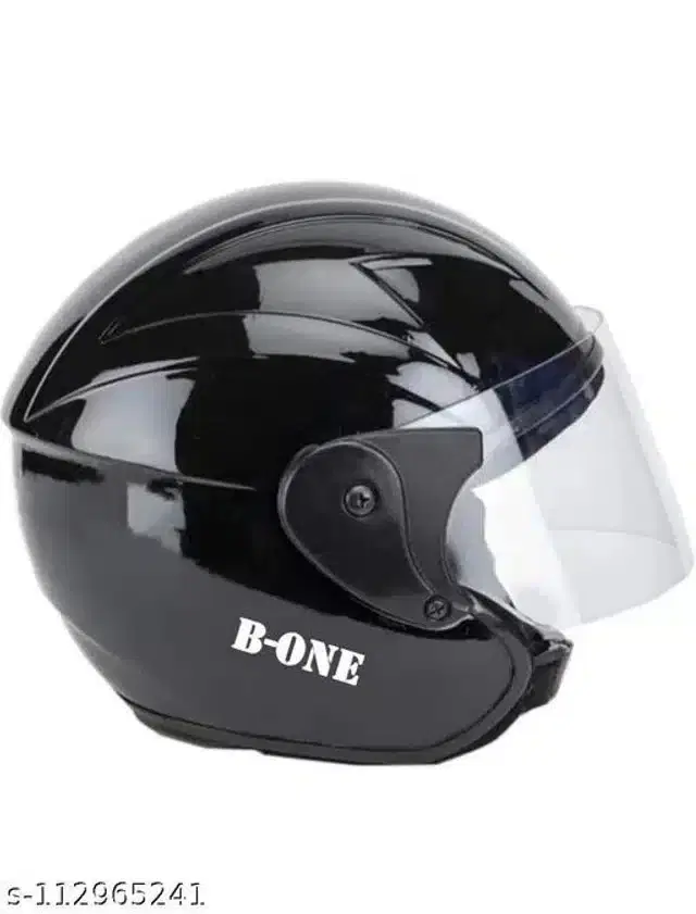 Open Face Helmet For Men, Black