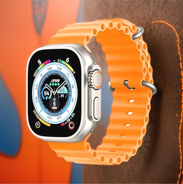Silicone T800 Ultra Smartwatch for Men & Women, Orange