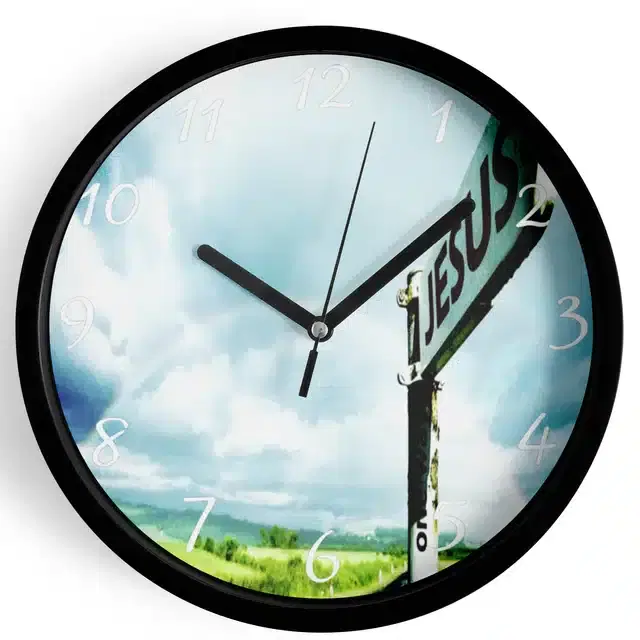 Plastic Jesus Printed Wall Clock, Multicolor, 10x10 Inches