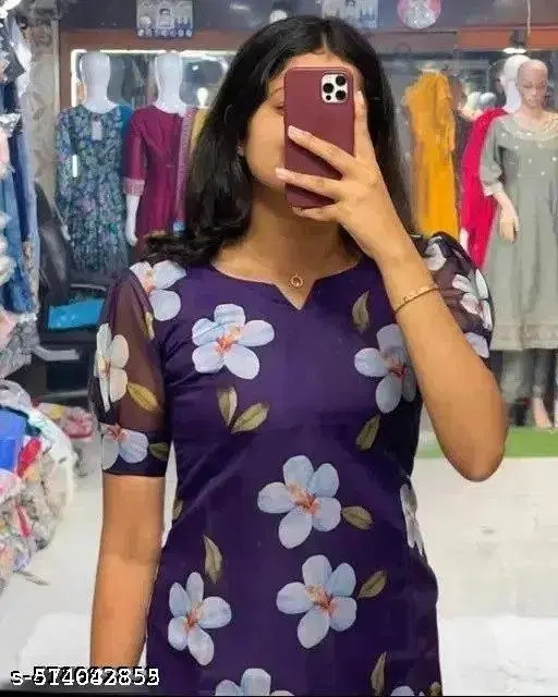 Georgette Kurti for Women (Purple, XXS)