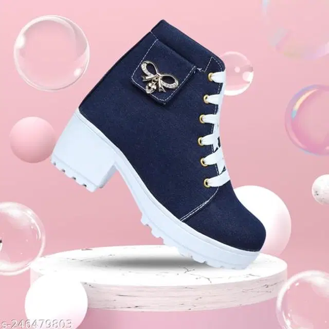 Boots for Women (Navy Blue & White, 3)