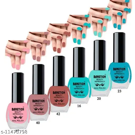 Banetion Matte Nail Polish, Multicolor, Pack of 6