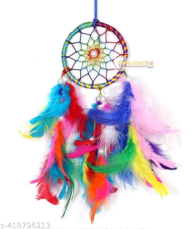 Feather Wall Hanging Dream Catcher, Multicolor